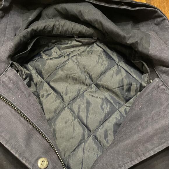 GAP Parka Coat Womens Small Blue Hooded Quilted Lined Fishtail Utility Jacket - Picture 9 of 14